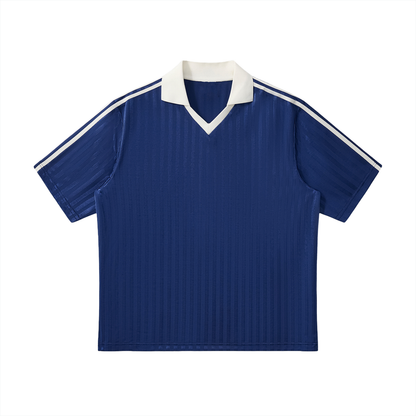 Contrast Collar Striped Soccer Jersey