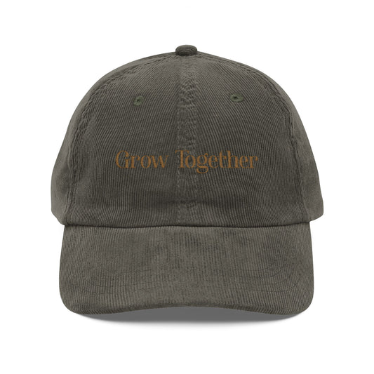 Olive Vintage Corduroy Cap - Grow Together Embroidered