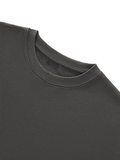Boxy Half-Sleeve Raw-Edge T-Shirt