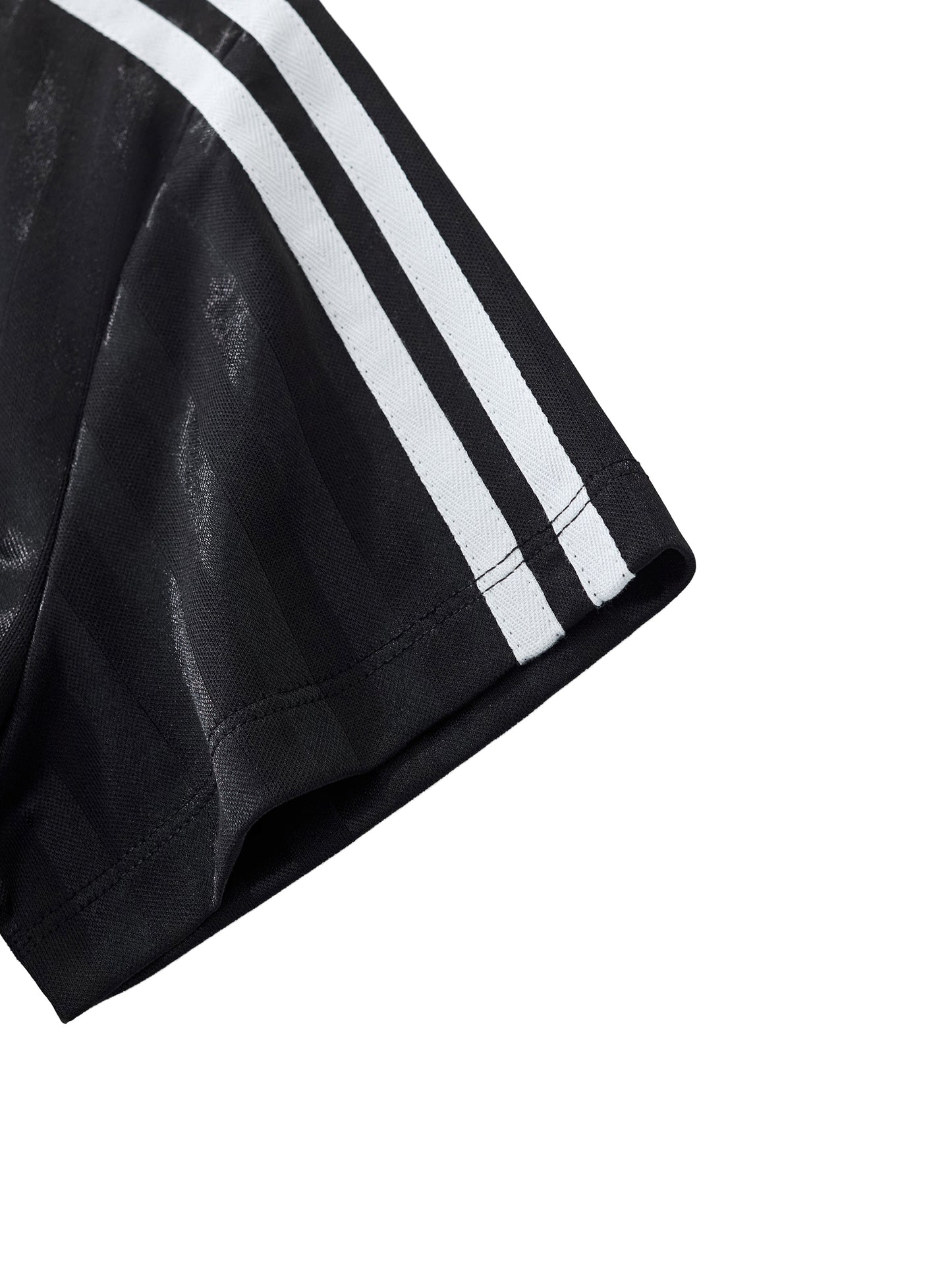 Contrast Collar Striped Cropped Jersey