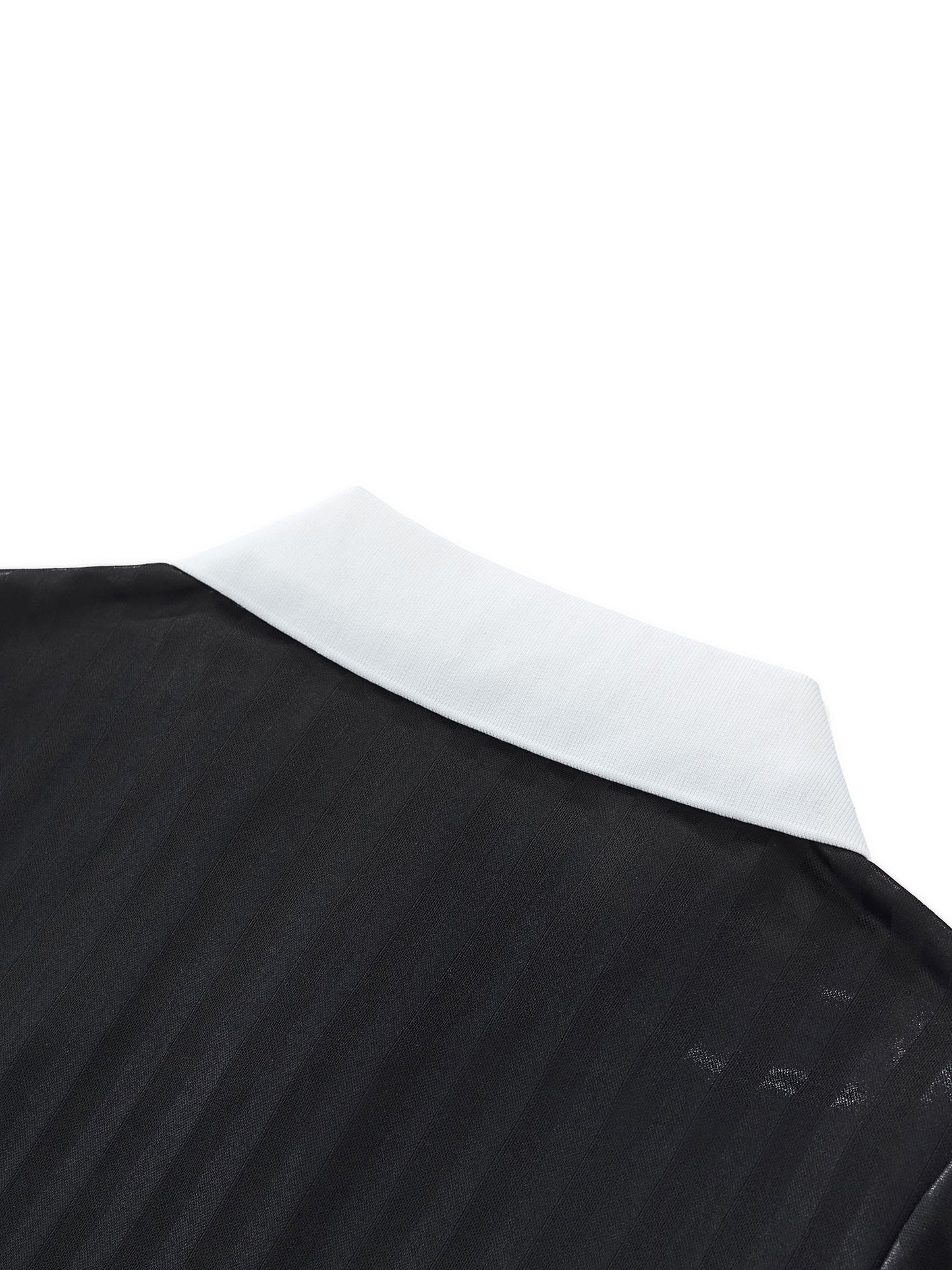 Contrast Collar Striped Cropped Jersey